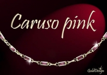 Caruso pink - náramek zlacený